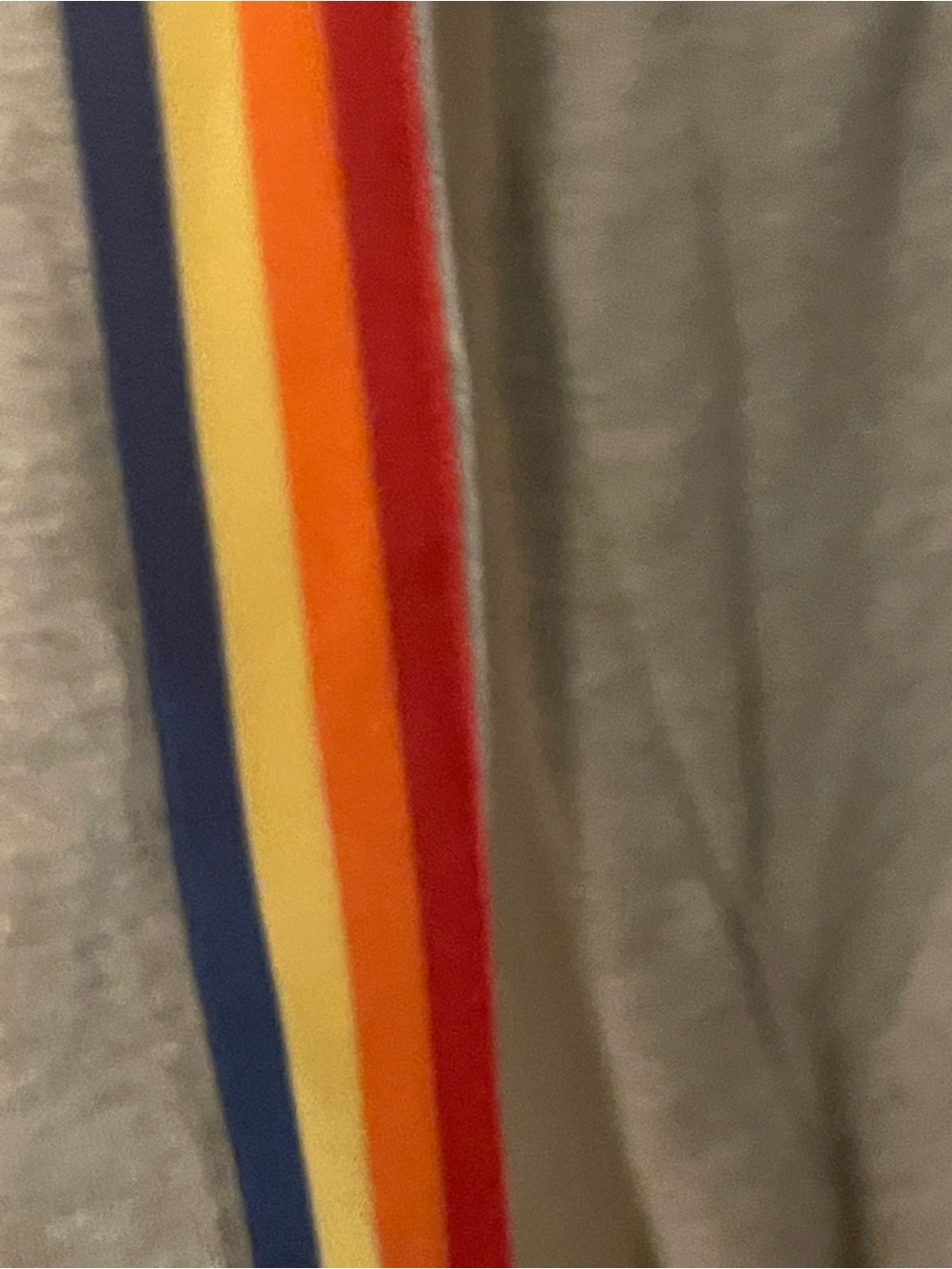 Self Esteem Light Gray Crewneck Sweater with Rainbow Sleeve Stripe - Picture 4 of 4
